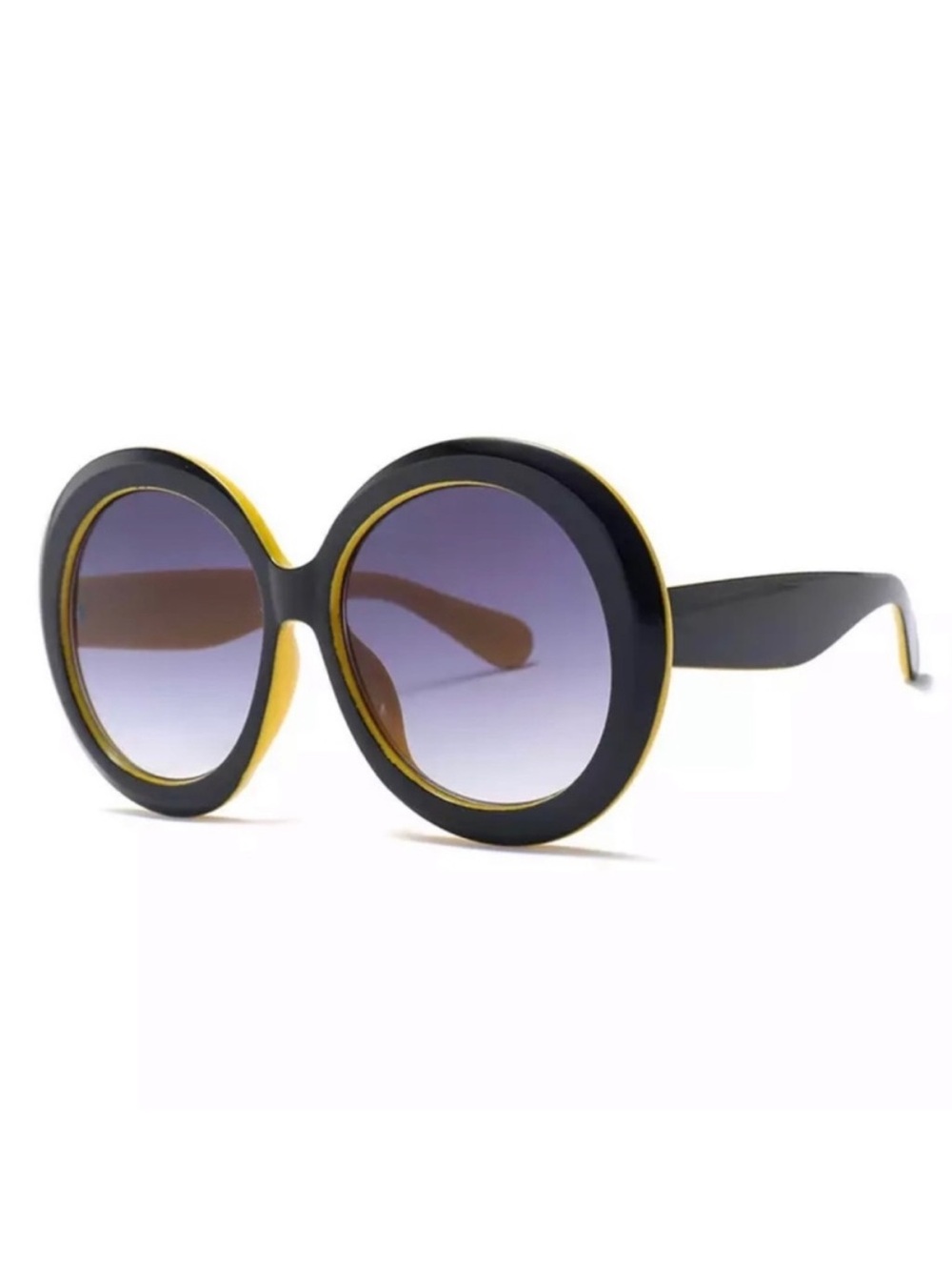 🍋2/$30 The Jackie O Oversized Round Sunglasses in Black & Yellow